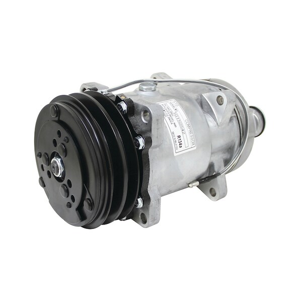 Compressor, New, Sanden Style w/ Clutch (9689) 7.6" x7.3" x10.8"